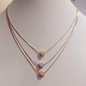 18k gold 3 necklaces combine in 1